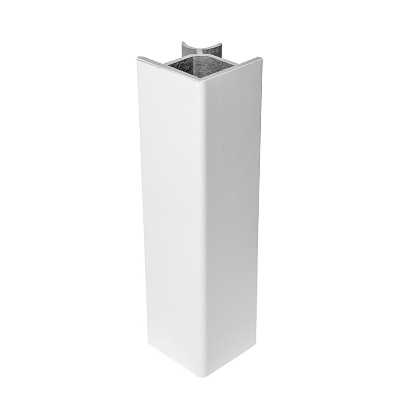 Peter Meier Plastic Toe Kick 90° Corner Connector 3-15/16"H, Matte White Melamine Foil Finish, - TKEC-C90-10-003