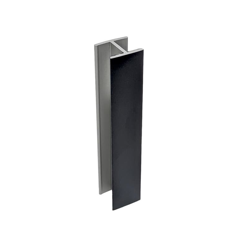Peter Meier Plastic Toe Kick 180° (Flush Joint) Connector 3-15/16"H, Matte Black Melamine Foil Finish, - TKEC-180-10-015