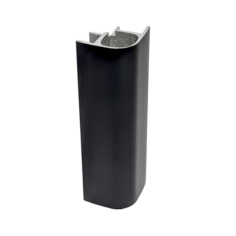 Peter Meier Plastic Toe Kick 90° - 135° Multi-Corner Connector 3-15/16"H, Matte Black Melamine Foil Finish, - TKEC-MC90-10-015