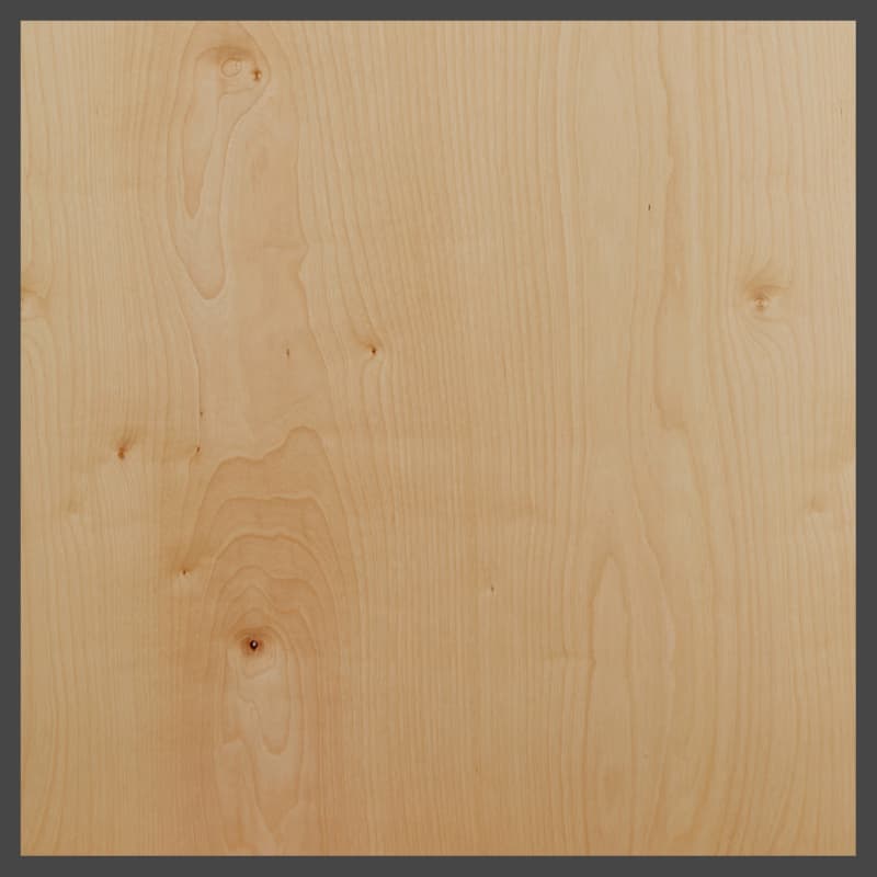 Plywood Hardwood White Birch, MDF Rotary A-1 Graded, 3/4" Thickness, 48.5 x 96.5