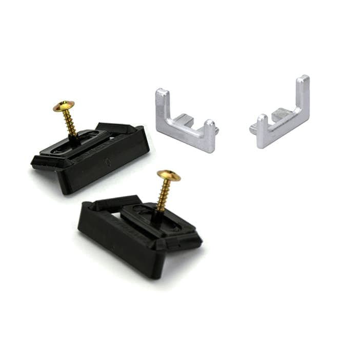 SYMA14 End Cap Set with Clips & Screws, Matte Silver