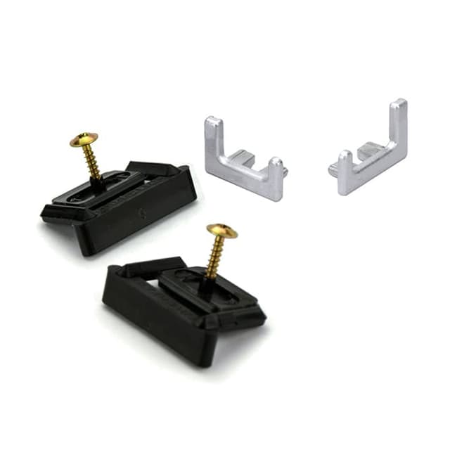 SYMA14 End Cap Set with Clips & Screws, Matte Silver