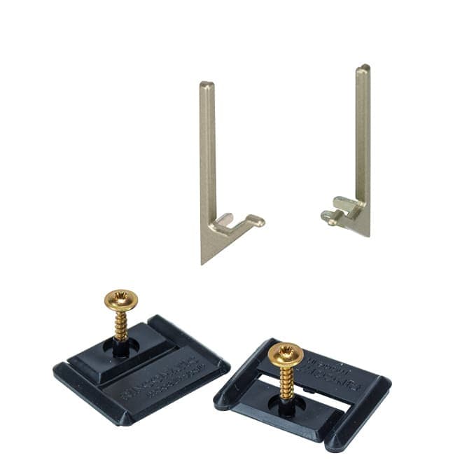 SYMA32 Inglete/Miter End Cap Set with Clips & Screws, Matte Inox Champagne