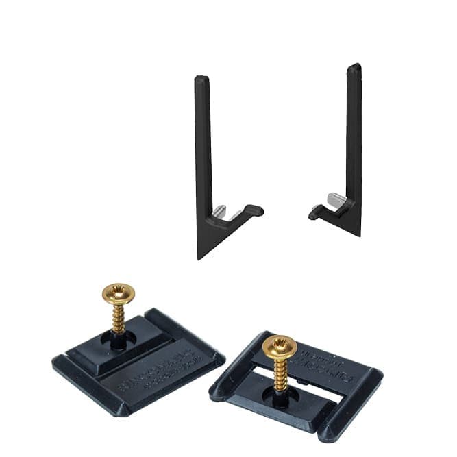 SYMA32 Inglete/Miter End Cap Set with Clips & Screws, Matte Black
