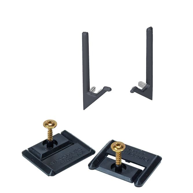 SYMA32 Inglete/Miter End Cap Set with Clips & Screws, Anthracite Grey