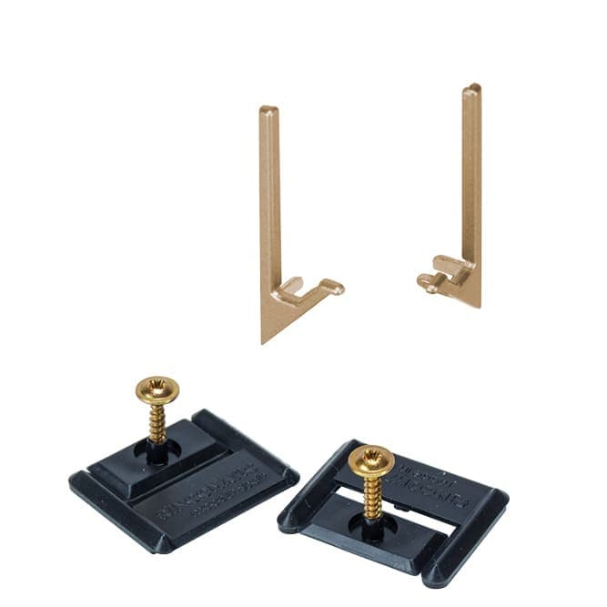SYMA32 Inglete/Miter End Cap Set with Clips & Screws, Matte Gold