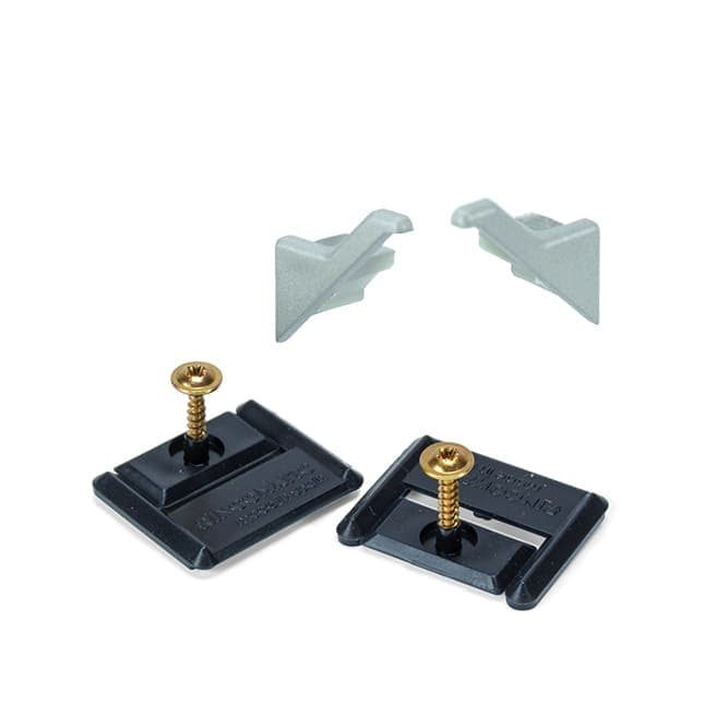 SYMA2 End Cap Set with Clips & Screws, Matte Silver