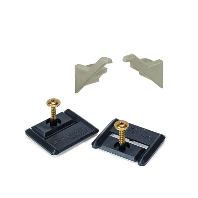 SYMA2 End Cap Set with Clips & Screws, Matte Inox Champagne