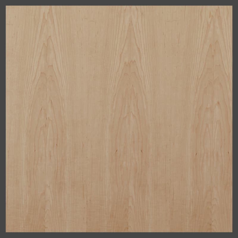 Plywood Hardwood Maple, White, Veneer Core, Domestic, ULEF, Splice Face, 1-Sided Satin Gloss 1/4" Thickness, 48.5 x 96.5, Grade C-4