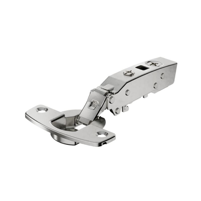 Hettich Sensys 110&deg; Thin Door Half Overlay Hinge Soft-Closing Dowel Mount Nickel 9094311