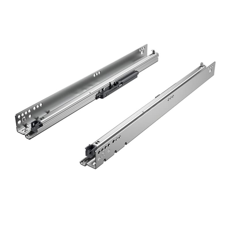 Hettich Quadro V6 9" Soft-Close Full Extension 90 lb Undermount Drawer Slide, Right Hand, Zinc, 9304256