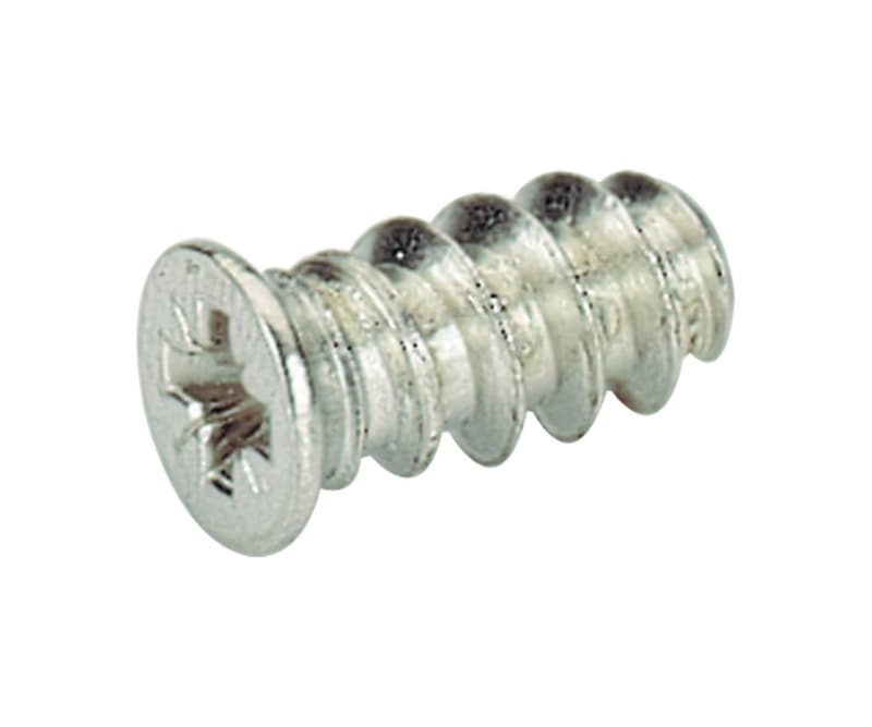 Hettich M6-14mm Flat Head Euro Screw Phillips Drive - Blunt Point Coarse Thread Nickel, 1028128 - 1000/Box
