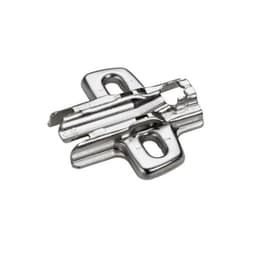 Cross Mounting Plate with Height Adjustment, Nickel-Plated, Screw-On, 0mm