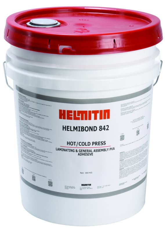 Helmitin Helmibond 842 Contact Adhesive, Hot/Cold Press, White, 5 Gallon