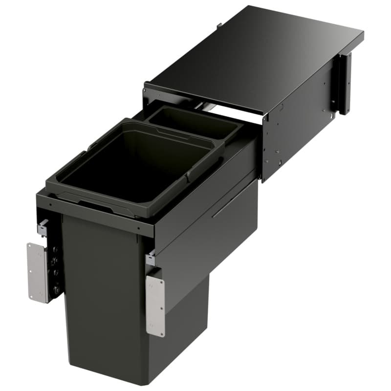 Vauth-Sagel VS ENVI 13-1/2" 1-31 Quart Top-Mount Waste Pullout with Grey Bin and Soft-Close Slides, 90008899