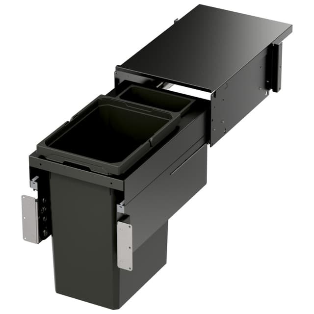 Vauth-Sagel VS ENVI 13-1/2" 1-31 Quart Top-Mount Waste Pullout with Grey Bin and Soft-Close Slides, 90008899
