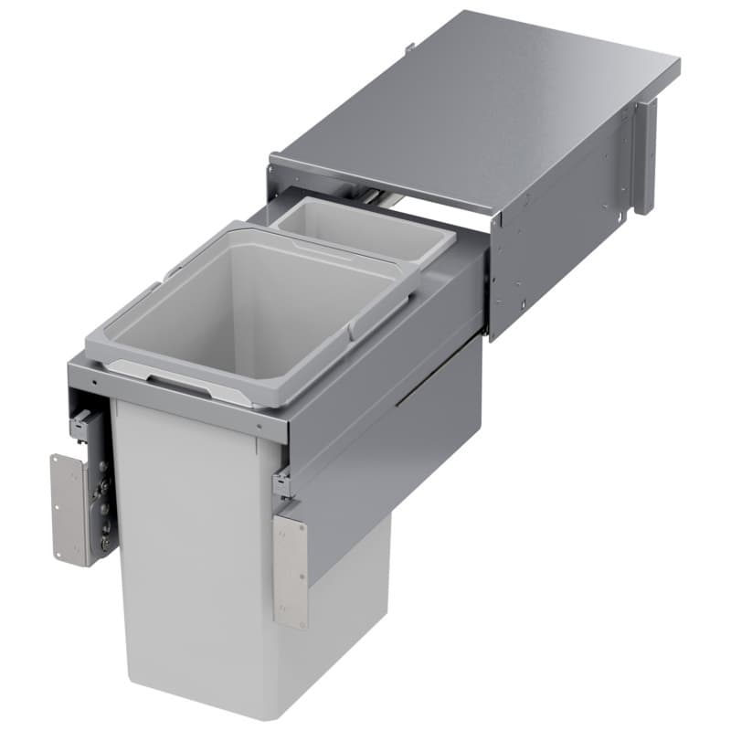 Vauth-Sagel VS ENVI 12" 1-31 Quart Top-Mount Waste Pullout with Platinum Bin and Soft-Close Slides, 90008742