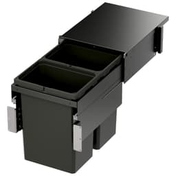 Vauth-Sagel VS ENVI 15" 2-31 Quart Top-Mount Waste Pullout Bin Soft-Close Slides, Carbon Steel Gray, 90008900
