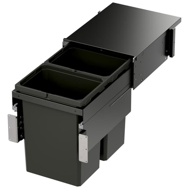 Vauth-Sagel ENVI Space XX Double Carbon Steel Gray Bin Top Mount Waste Container for Face-Frames, 31 quart