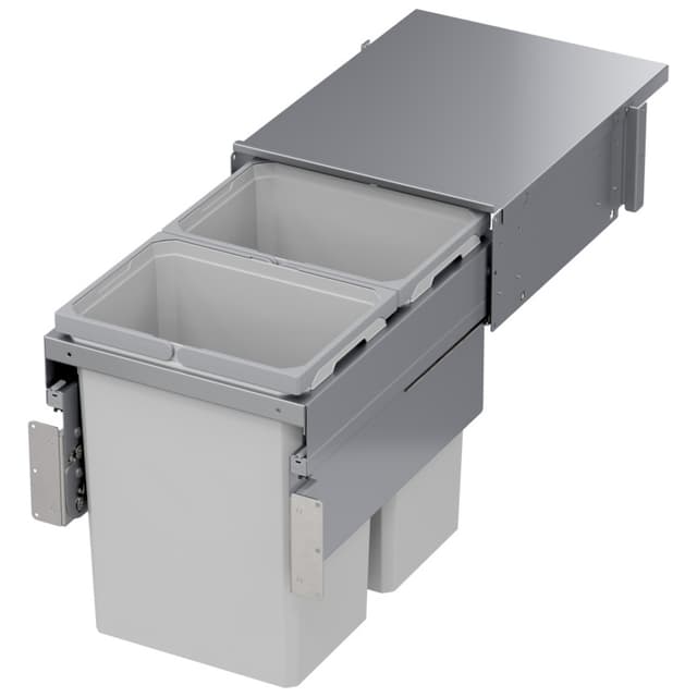 Vauth-Sagel ENVI Space XX Double Bin Platinum Top Mount Waste Container for Face-Frames, 31 quart