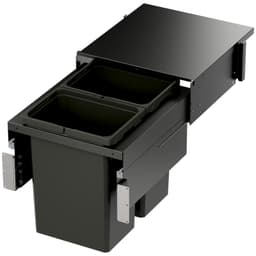 Vauth-Sagel VS ENVI 18" 2-31 Quart Top-Mount Waste Pullout Bin Soft-Close Slides, Carbon Steel Gray, 90008901