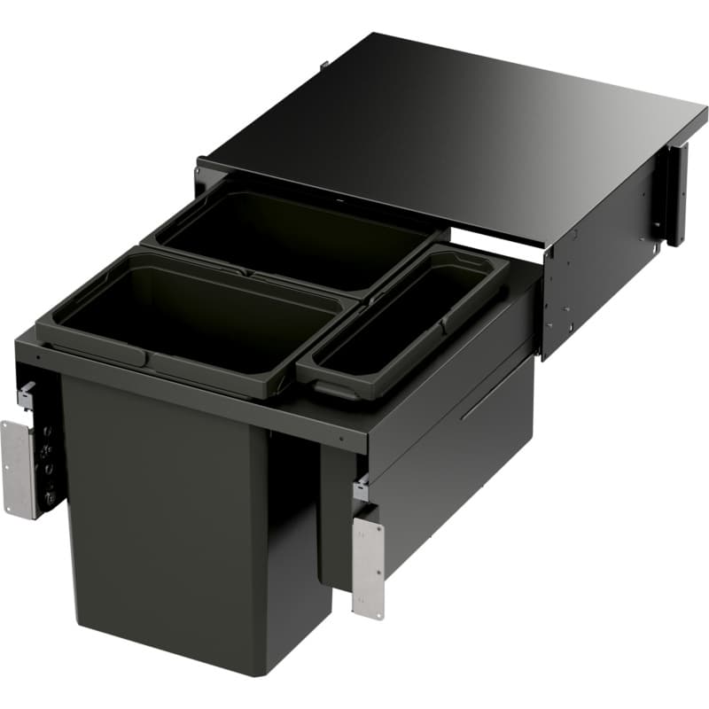 Vauth-Sagel VS ENVI 21" 3-35 Quart Top-Mount Waste Pullout with Grey Bins and Soft-Close Slides, 90008902