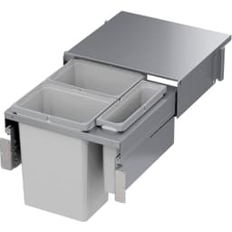 Vauth-Sagel VS ENVI 22-1/2" 2-31 Quart Top-Mount Waste Pullout w/ 22 Quart Side Bin, Platinum, Soft-Close Slides, 90008745