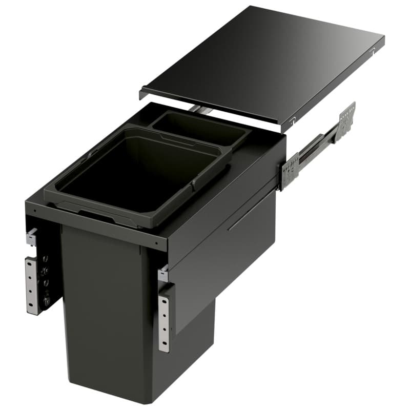 Vauth-Sagel VS ENVI 13-1/2" 1-31 Quart Top-Mount Waste Pullout with Platinum Bin and Soft-Close Slides, 90008895