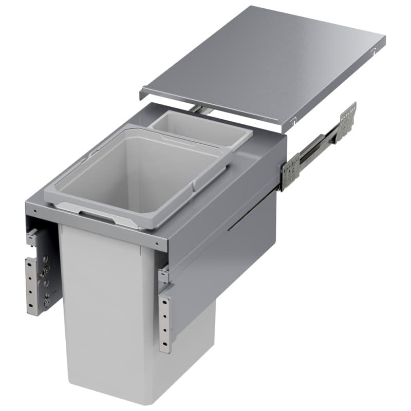 Vauth-Sagel ENVI Space XX 13-1/2" 1-31 Quart Top-Mount Waste Pullout with Platinum Bin and Soft-Close Slides, 90008738