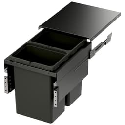 Vauth-Sagel VS ENVI 16-1/2" 2-31 Quart Top-Mount Waste Pullout Bin Soft-Close Slides, Carbon Steel Gray, 90008896