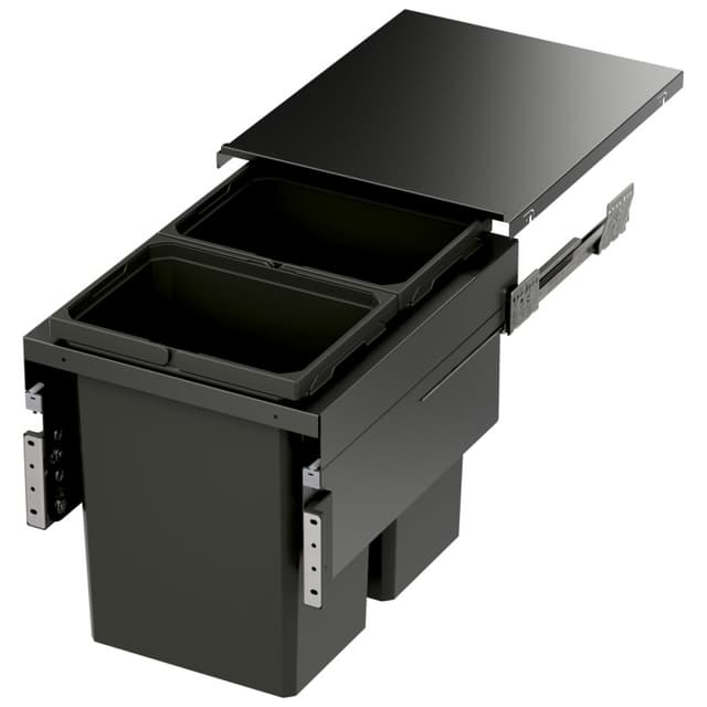 Vauth-Sagel ENVI Space XX Double Bin Carbon Steel Gray Top Mount Waste Container, Frameless, 31 quart