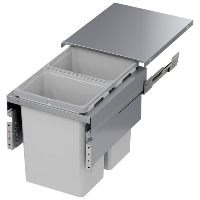 Vauth-Sagel ENVI Space XX Double Bin Platinum Top Mount Waste Container, Frameless, 31 quart