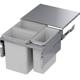 Vauth-Sagel VS ENVI 22-1/2" 2-31 Quart Top-Mount Waste Pullout w/10 Quart Side Bin, Platinum, Soft-Close Slides, 90008741