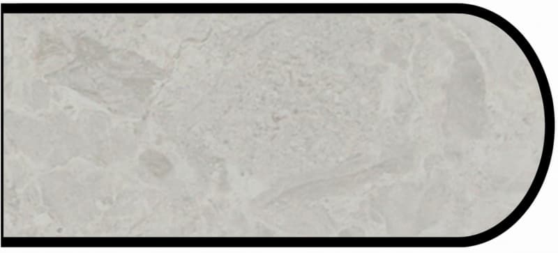 Formica IdealEdge 9525-34 White Shalestone Scovato Finish Bullnose Edge Molding, 1-1/2" H x 144" L