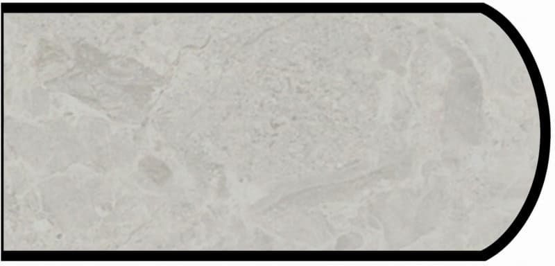 Formica IdealEdge 9525-34 White Shalestone Scovato Finish Double Radius Edge Molding, 1-1/2" H x 144" L