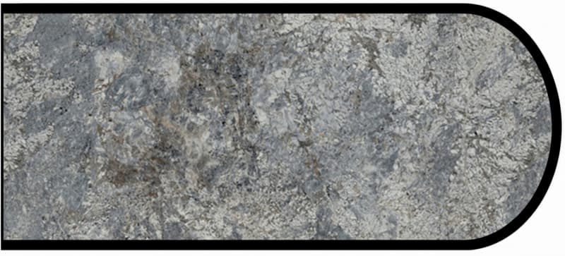 Formica IdealEdge 9305-43 Silver Flower Granite Artisan Finish Bullnose Edge Molding, 1-1/2" H x 144" L