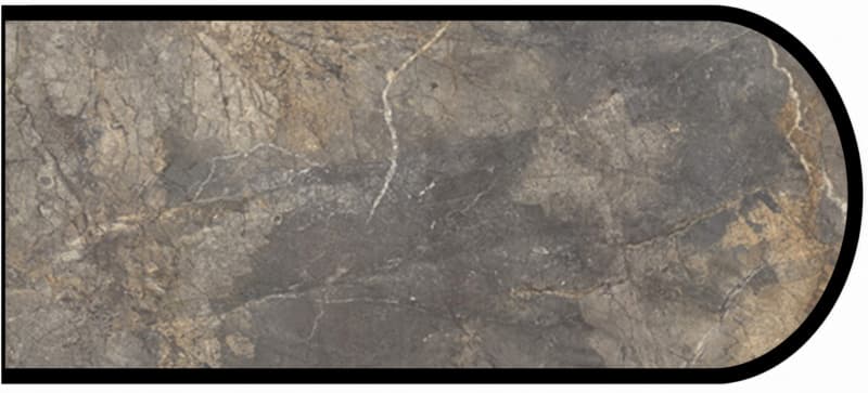 Formica IdealEdge 7405-34 Istanbul Marble Scovato Finish Bullnose Edge Molding, 1-1/2" H x 144" L
