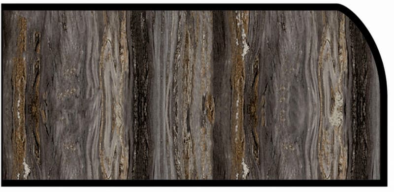 Formica IdealEdge 6320-46 Black Fusion Etchings Finish Waterfall Edge Molding, H x 144" L