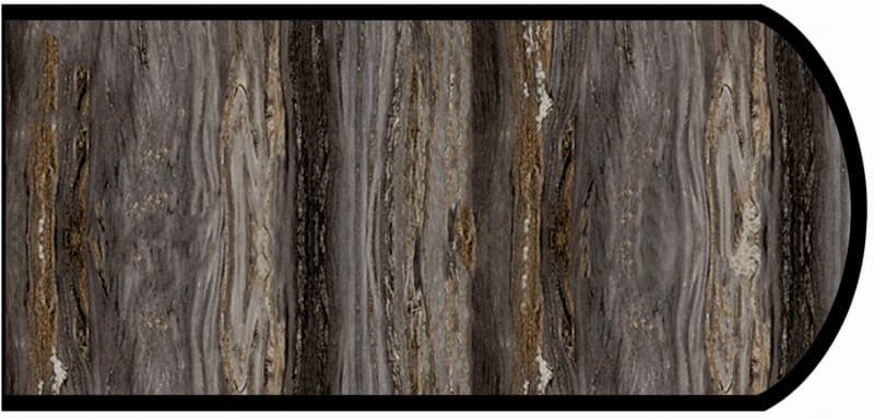 Formica IdealEdge 6320-46 Black Fusion Etchings Finish Double Radius Edge Molding, 1-1/2" H x 144" L
