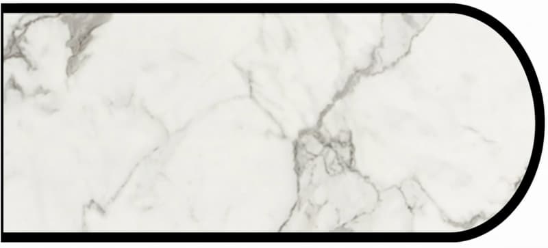 Formica IdealEdge 3460-46 Calcutta Marble Etchings Finish Bullnose Edge Molding, 1-1/4" H x 144" L