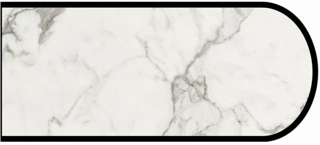 Formica Bullnose Profile High Pressure Laminate Ideal Edge Molding, Calcutta Marble 3460, Satin Touch Finish