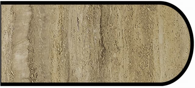 Formica Bullnose Profile High Pressure Laminate Ideal Edge Molding, Travertine Gold 3423, Etchings Finish
