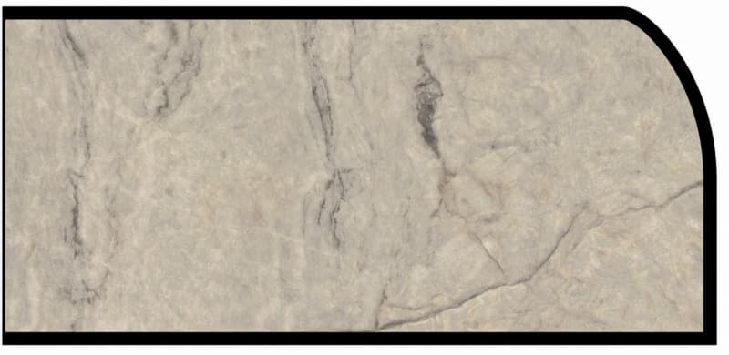 Formica IdealEdge 9497-34 Silver Quartzite Scovato Finish Waterfall Edge Molding, 1-1/2" H x 144" L