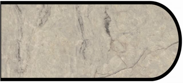 Formica Bullnose Profile High Pressure Laminate Ideal Edge Molding, Silver Quartzite 9497, Scovato Finish