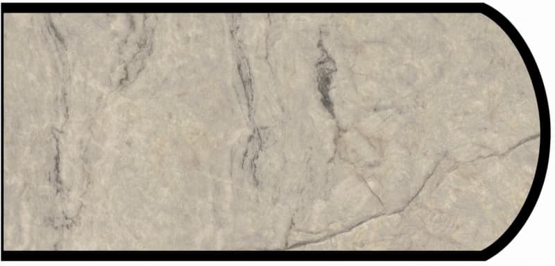 Formica IdealEdge 9497-34 Silver Quartzite Scovato Finish Double Radius Edge Molding, 1-1/2" H x 144" L
