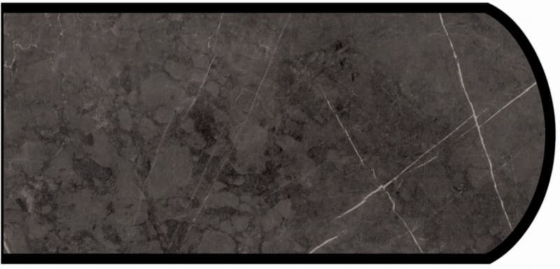 Formica IdealEdge 9483-11 Ferro Grafite Satin Touch Finish Double Radius Edge Molding, 1-1/2" H x 144" L
