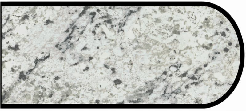 Formica IdealEdge 9476-46 White Ice Granite Etchings Finish Bullnose Edge Molding, 1-1/2" H x 144" L
