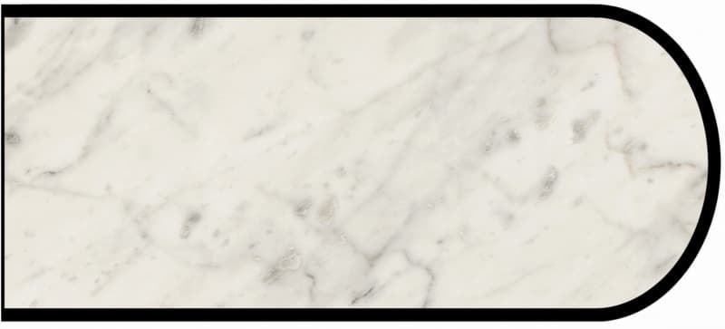 Formica IdealEdge 6696-58 Carrara Bianco Matte Finish Bullnose Edge Molding, 1-1/2" H x 144" L