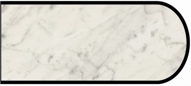 Formica Bullnose Profile High Pressure Laminate Ideal Edge Molding, Carrara Bianco 6696, Matte Finish