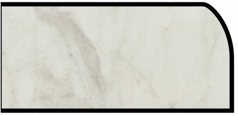 Formica IdealEdge 5018-11 Calacatta Marble Satin Touch Finish Waterfall Edge Molding, 1-1/2" H x 144" L
